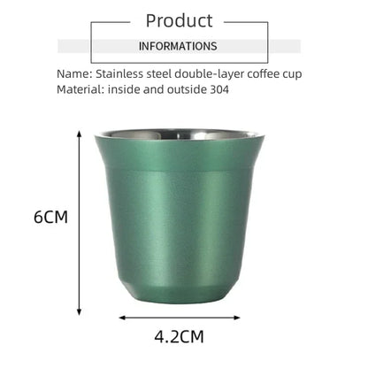 Decorbites™ Doppeltwandige Espresso-Tassen 80 ml - Set aus 2 hitzeisolierten Edelstahlbechern