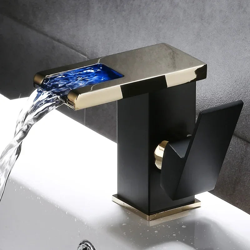 Decorbites™ LED-Wasserfall-Waschtischarmatur - Einhebelmischtapfen in Weiß, Schwarz oder Chrom
