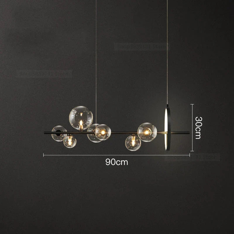 Decorbites™ Glasball-LED-Kronleuchter: Moderne lange Pendelleuchte für Wohnzimmer und Geschäft