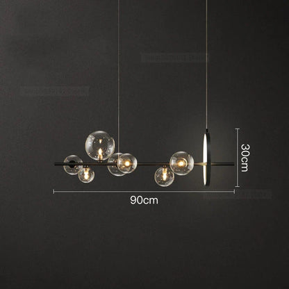 Decorbites™ Glasball-LED-Kronleuchter: Moderne lange Pendelleuchte für Wohnzimmer und Geschäft
