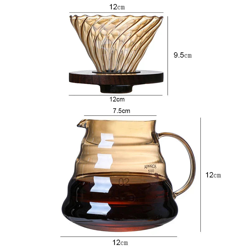 Decorbites™ Glas-Kaffeefiltertopf Tropf wiederverwendbare Zubehör Braun Gebrühter Perkolator