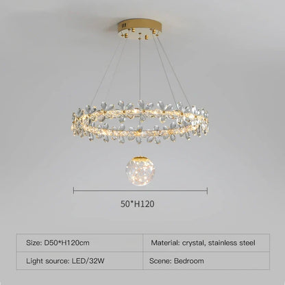 Decorbites™ Gold Kristall Spirale Kronleuchter LED Hängeleuchten für die Heimdekoration