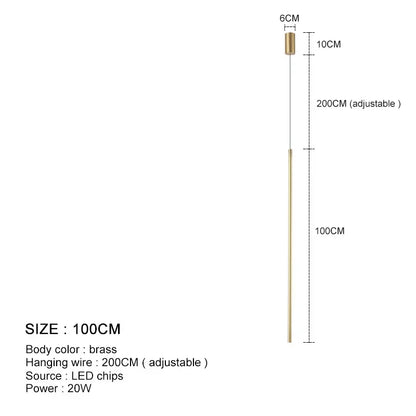 Modern Black Aluminum Linear Pendant Light