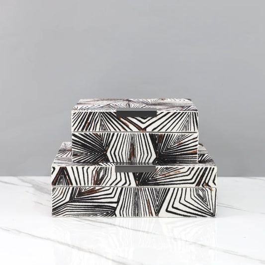 Decorbites™ Schwarz-Weiß-Zebra-Muster-Schmuckaufbewahrungsbox Schreibtisch-Organizer