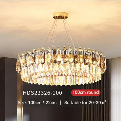 DecorBites™ Gold Crystal Chandelier: Luxury Lighting for Dining Living Bedroom Kitchen Island