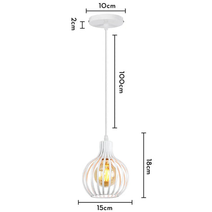 Decorbites™ Industrielles Vintage Weißes Schmiedeeisernes Käfig-Pendant-Licht für Wohnzimmer Schlafzimmer Esszimmer Loft