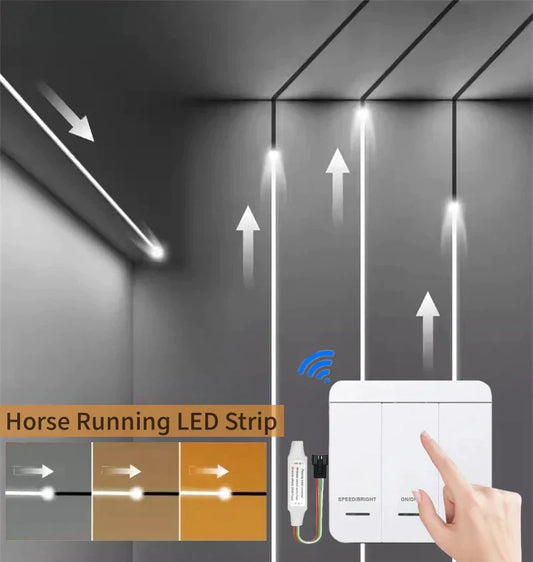 Decorbites™ Fließende LED-Streifenbeleuchtung: SMD 2835 Pixel-Horse-Race-Bandbeleuchtung mit Funkfernbedienung