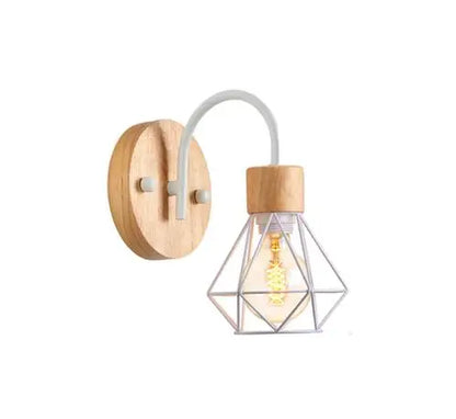 DecorBites™ Iron White Cage Wall Lamp for Modern Indoor Lighting