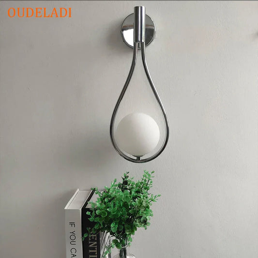 DecorBites™ Black Glass Ball Brass Wall Sconce Vintage Industrial LED Mirror Light