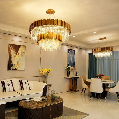 Decorbites™ Kristall-Gold-Hängeleuchte LED Deckenleuchte für Wohnzimmer Schlafzimmer Kücheninsel