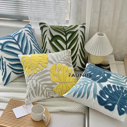 Decorbites™ Laub-Besticktes Baumwoll-Kissenbezug-Set - Heimdekoration Kissenbezüge 45x45