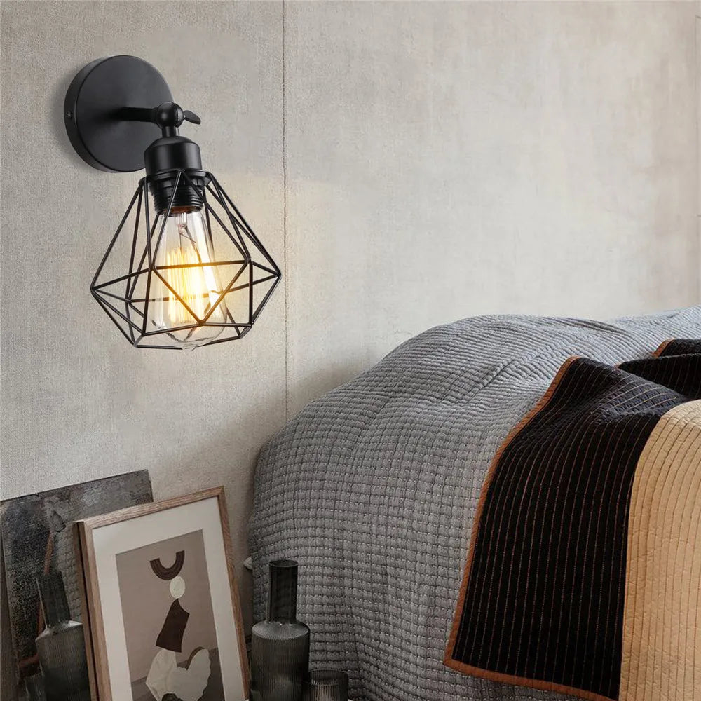 Decorbites™ verstellbare industrielle Vintage-Wandleuchte Eisenkäfig-Wandleuchte für Nachttisch & Badezimmer