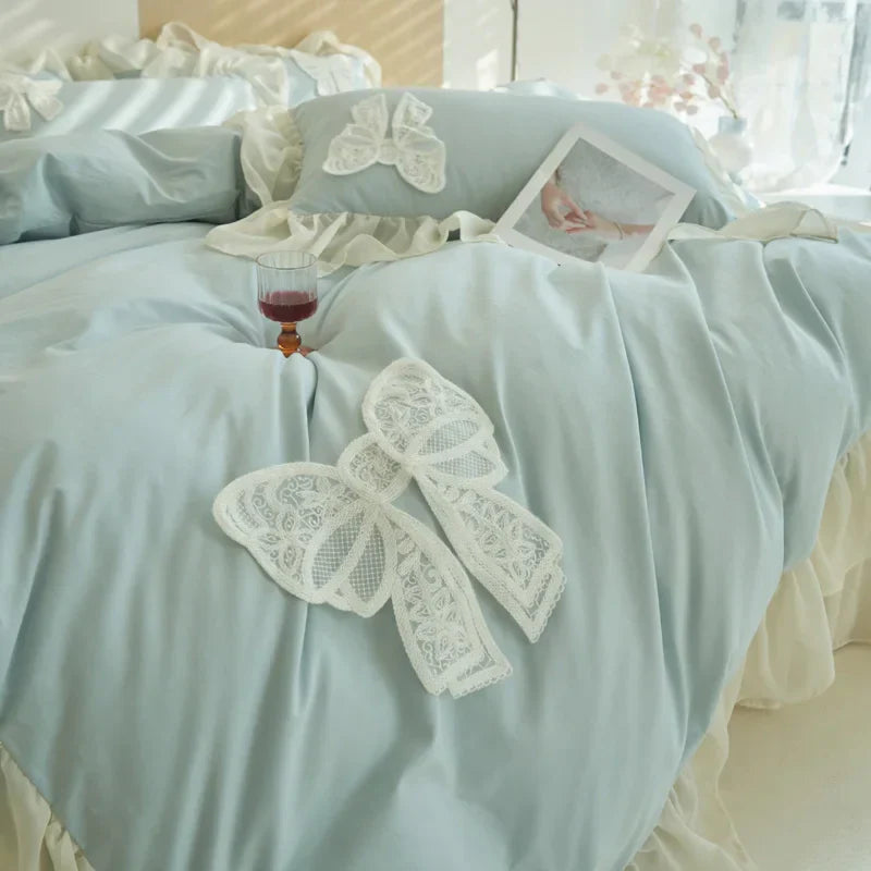 Lace Bow Duvet Cover