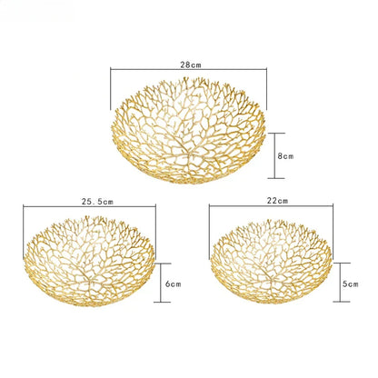 DecorBites™ Coral Shapes Metal Tray: Stylish Home Decor Organization Container