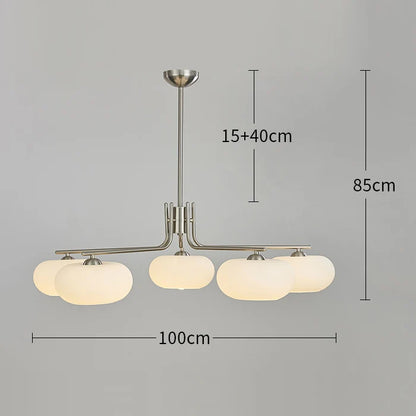 Decorbites™ Glas-Granatapfel-Kronleuchter: Bauhaus-Mittelalter-inspirierte Milchweiße Lampe