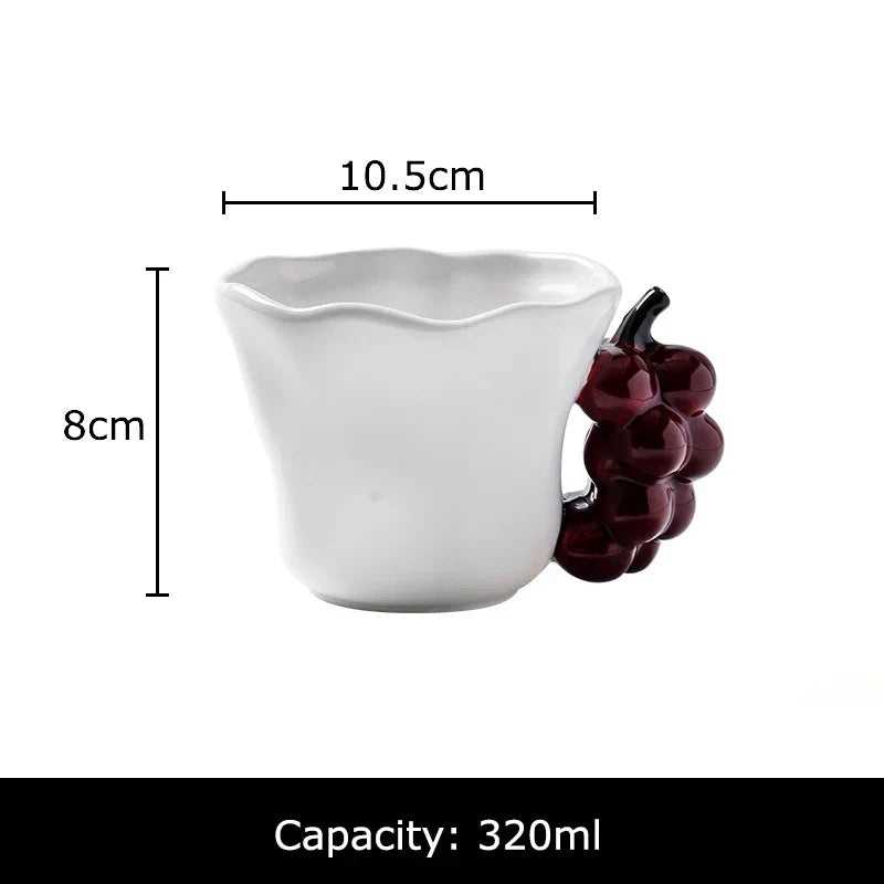 Decorbites™ Spaßige Früchte Keramikbecher Zitrone/Traube Esstisch-Kaffee-Nachmittagstee-Tasse