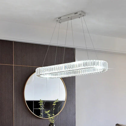 Decorbites™ Kristall-Oval-LED-Kronleuchter: Luxuriöse Leuchtarmatur für das Wohnzimmer – Modernes Design