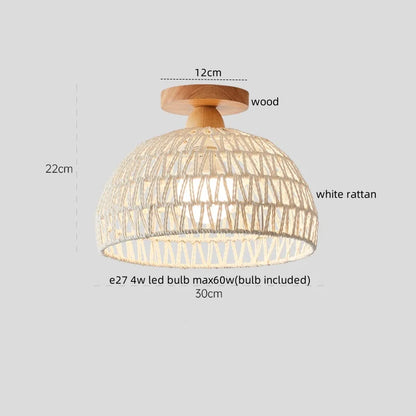 Decorbites™ Baumwoll-Form LED-Deckenleuchte – Creme. Nordischer Stil, Flur Balkon Veranda Licht.