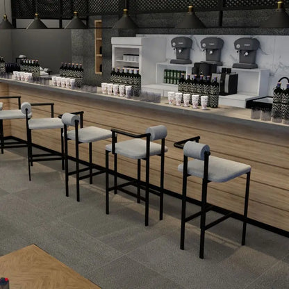 DecorBites™ Industrial Style Bar Chair: High Stool for Home & Front Desk, Nordic Design