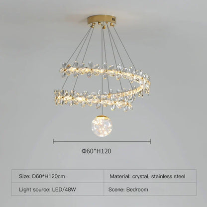 Decorbites™ Gold Kristall Spirale Kronleuchter LED Hängeleuchten für die Heimdekoration