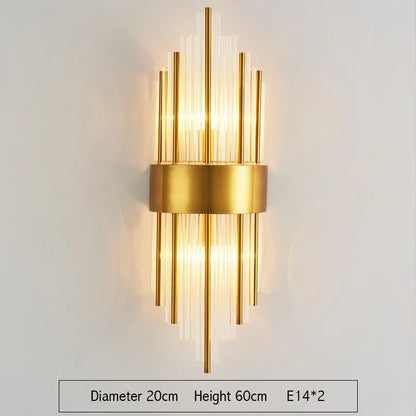 DecorBites™ Crystal Gold LED Wall Sconce for Bedroom Living Room Home Decoration