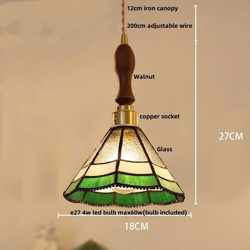 Decorbites™ Glas-LED-Hängeleuchte im Tiffany-Stil, handgenäht, für Esszimmerbeleuchtung