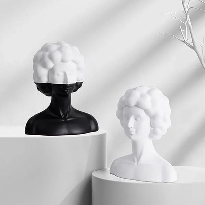 Decorbites™ Abstrakte Porträt-Harzfigur Skulptur Schwarz-Weiß Wohnraumausstattung