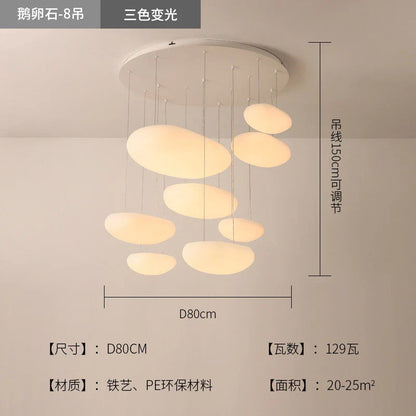 Decorbites™ LED-Kieselanhängerleuchte: Stilvolle weiße Kronleuchter für die Dekoration von Wohnzimmer, Schlafzimmer und Restaurant.