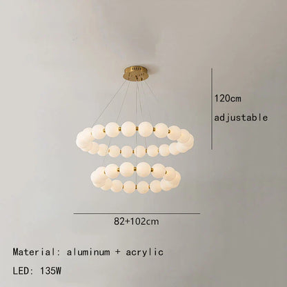 DecorBites™ Gold Acrylic LED Ceiling Chandelier for Living Room Bedroom Pendant Lighting