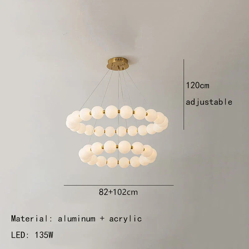 Gold Acrylic Ceiling Chandelier Dia102cm Bedroom