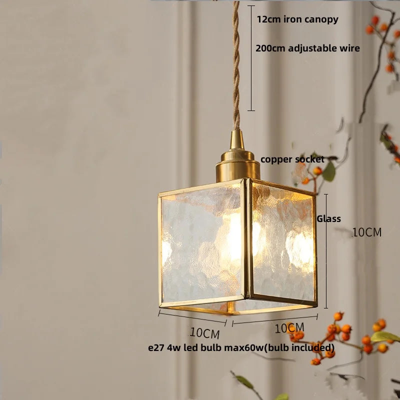 DecorBites™ Glass LED Pendant Lamp Tiffany Style Hand Stitch Dining Room Lights