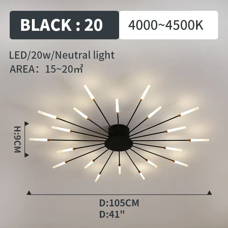 Decorbites™ LED-Feuerwerk-Anhängerlampen – Moderne Kronleuchterbeleuchtung für Wohnzimmer und Schlafzimmer