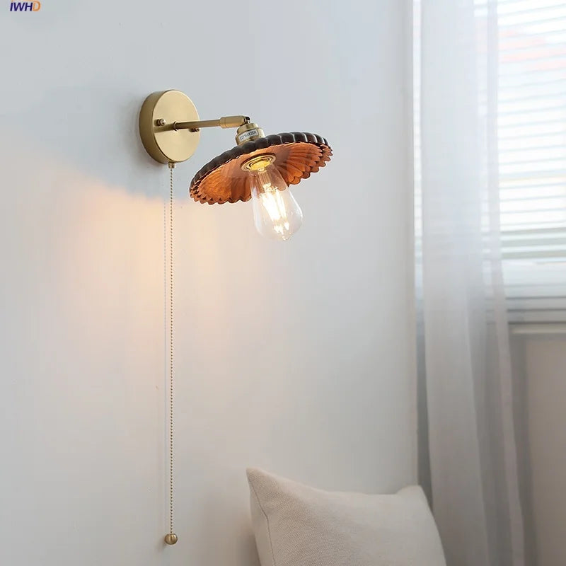 DecorBites™ LED Wall Lamp Walnut Wood Stair Light Fixture