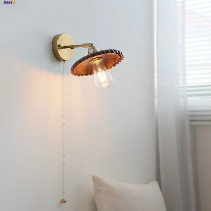 DecorBites™ LED Wall Lamp Walnut Wood Stair Light Fixture