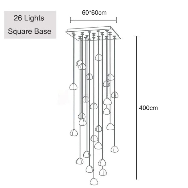 Decorbites™ Kristallkugel-Leuchter: Langer verstellbarer Treppen-Stauchleuchter, ideal für Zuhause & Restaurant