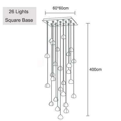 Decorbites™ Kristallkugel-Leuchter: Langer verstellbarer Treppen-Stauchleuchter, ideal für Zuhause & Restaurant