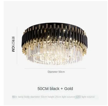 Decorbites™ Gold Black Crystal Deckenleuchter: Moderne LED runde Küchenpendelleuchten für die Hausbeleuchtung
