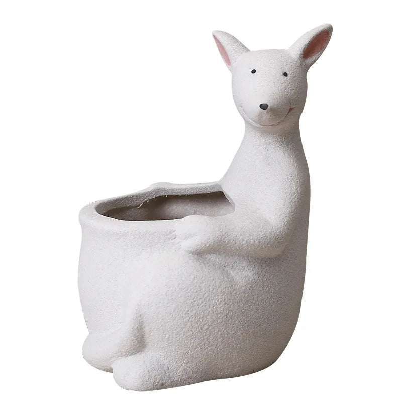 Decorbites™ Känguru-Cartoon-Keramik-Blumentopf-Vase für Kakteen, Sukkulenten und Pflanzen