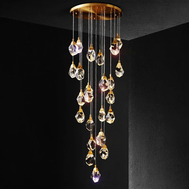 DecorBites™ Elegant Crystal Chandelier for Living Room & Staircase Lighting