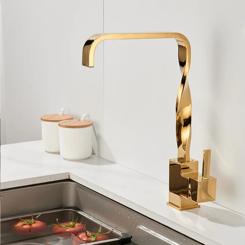 Gold Basin Mixer Faucet