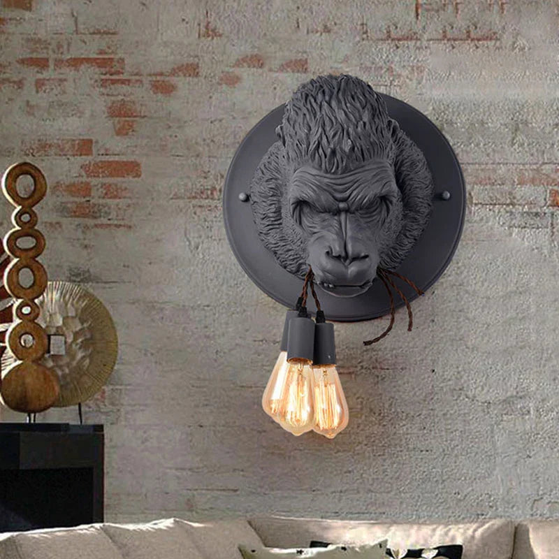 Decorbites™ Gorilla-Harz-Wandlampe: Modern-retro Tier-LED-Heimdekoration Nachttischbeleuchtung