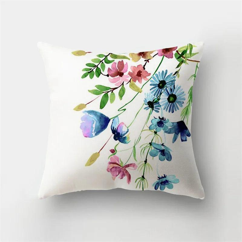 Decorbites™ Reh-Tier Kurz-Plüsch-Kissenbezug mit natürlichen Blättern und Blumen