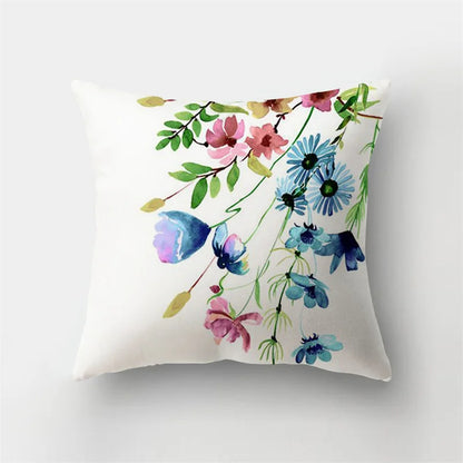 Decorbites™ Reh-Tier Kurz-Plüsch-Kissenbezug mit natürlichen Blättern und Blumen