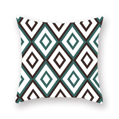 DecorBites™ Geometric Leaf Flower Pillowcase Teal Blue Sofa Car Home Decor Throw Cover
