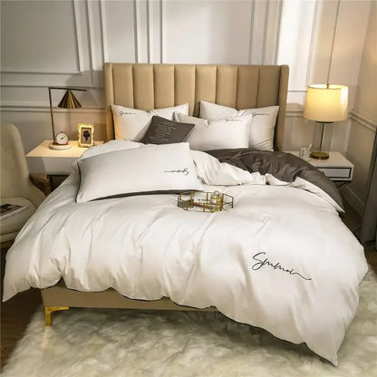 DecorBites™ Egyptian Cotton Bedding Set with Sheet Pillowcase Blanket Cover - Queen King Size