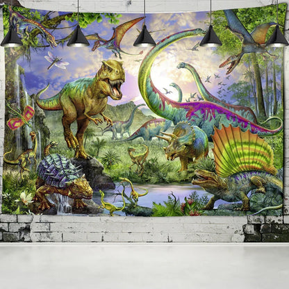DecorBites™ Dinosaur Age Tapestry Wall Hanging Abstract Art Animal Psychedelic Mystery Tapiz