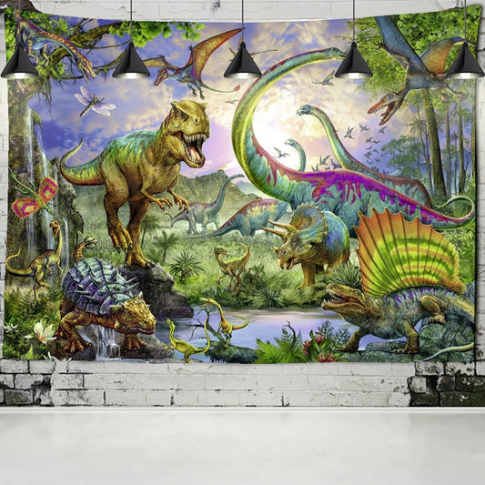 DecorBites™ Dinosaur Age Tapestry Wall Hanging Abstract Art Animal Psychedelic Mystery Tapiz