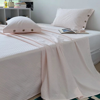 DecorBites™ Luxe Cotton Satin Stripe Bed Sheet Set with 2 Pillowcase