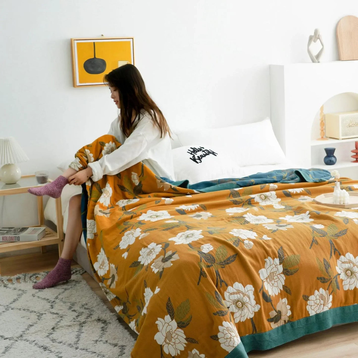 DecorBites™ Cotton Throw Blanket - King Size, Soft & Breathable
