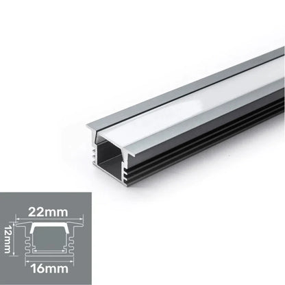 Decorbites™ LED Aluminium-Profil Einbauprofil U/YW-Form Versteckter Kanal Milchglasabdeckung Leuchtenschiene